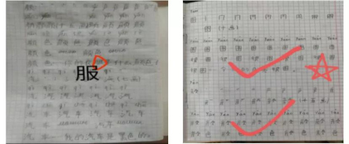 郭彥梅在線上給學(xué)生批改作業(yè)。(受訪者供圖)